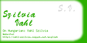 szilvia vahl business card